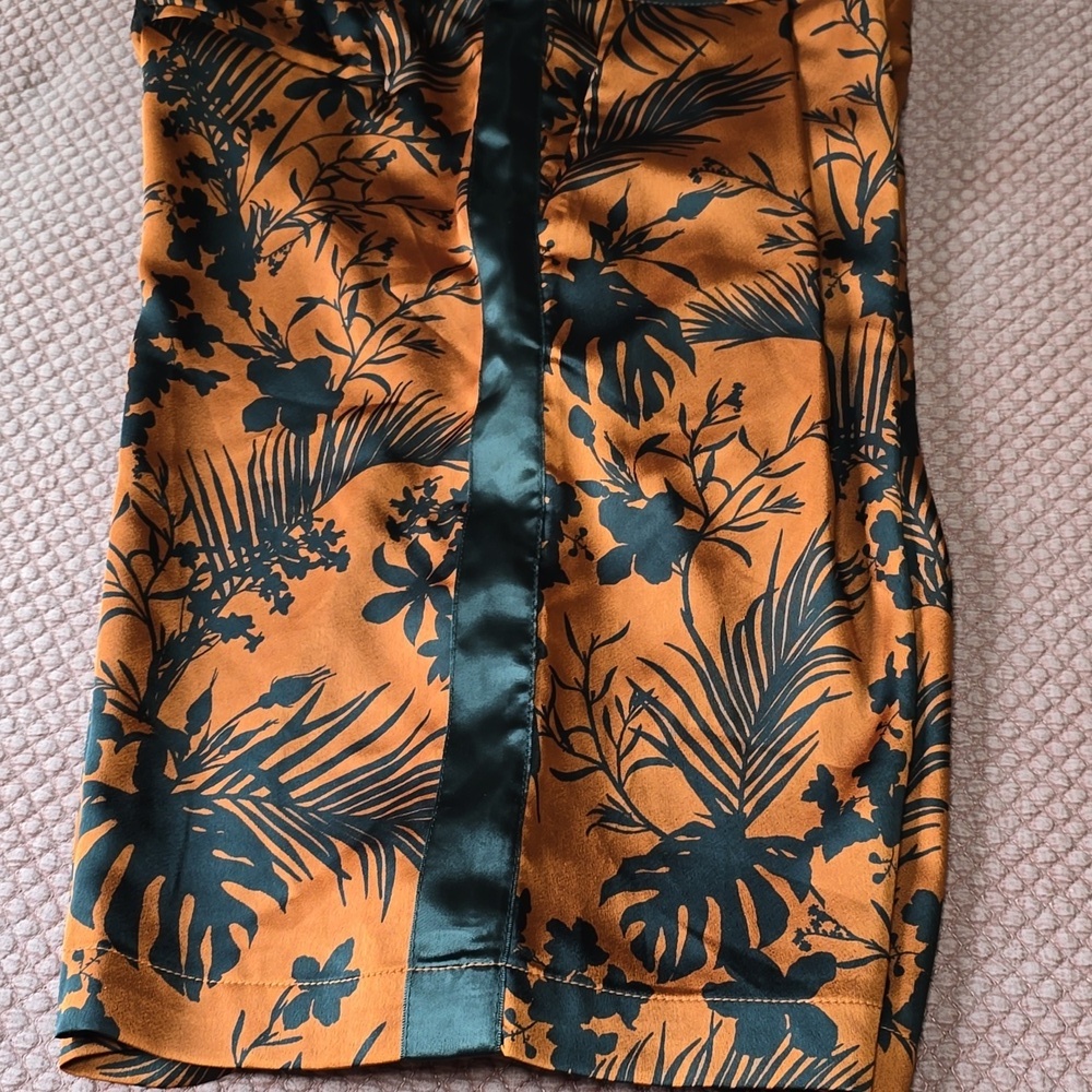 Future Collective Kahlana Barfield Brown Floral Black & Orange Women's Shorts - Picture 9 of 13